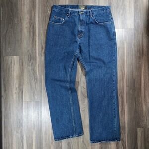 JL Powell Mens Made in USA Straight‎ Leg Denim Jeans Blue 38x32 Mid Wash